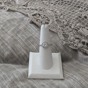 Elegant Sterling Silver Ring with Clear Gemstone